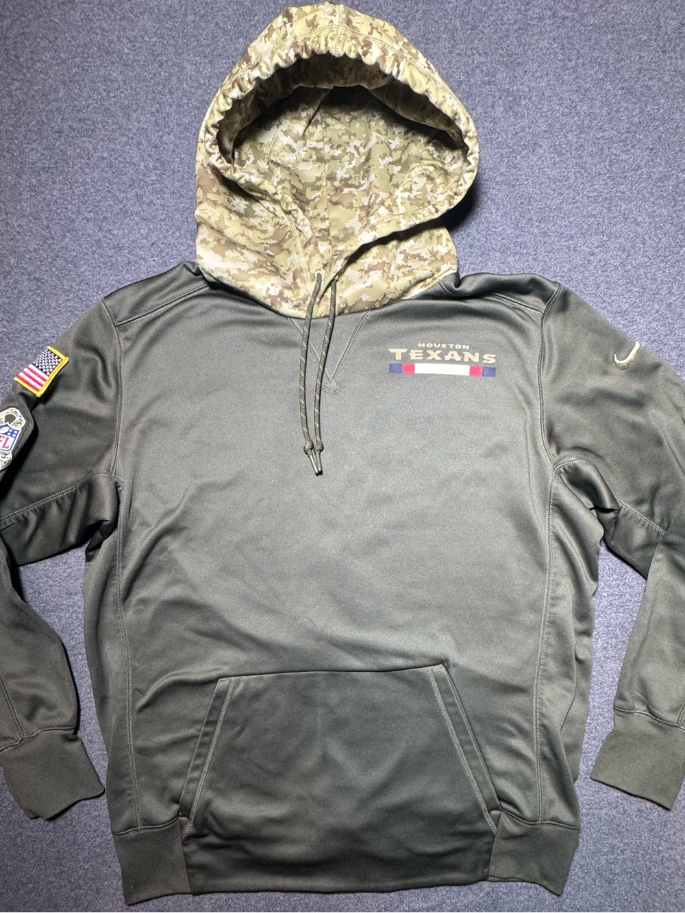 Nike Houston Texans Salute to Service Olive Green USA 
Hoodie - Size Large